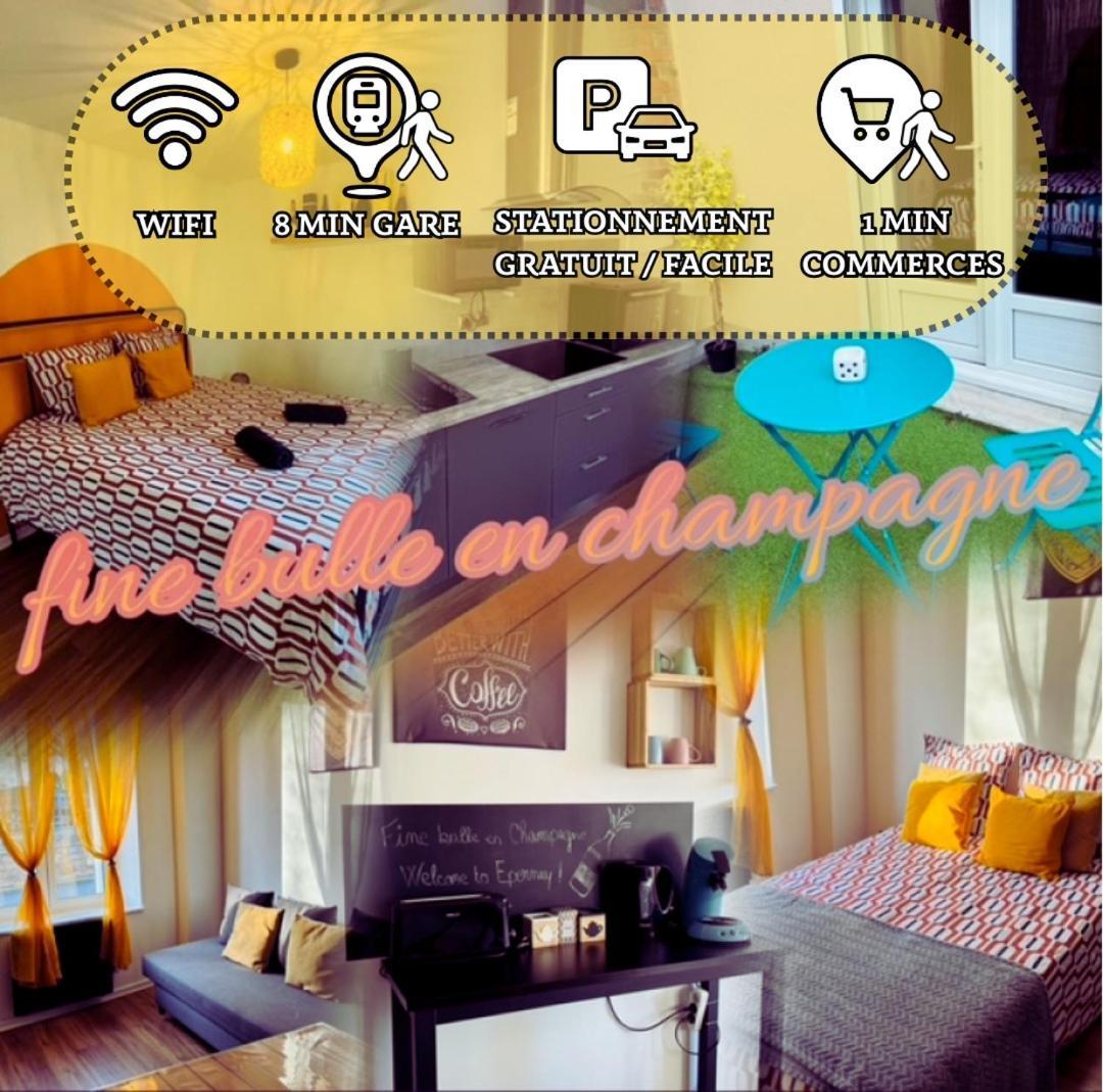 Fine Bulle En Champagne - 1 Chambre - Terrasse 에페르네이 외부 사진